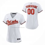 Camiseta Beisbol Mujer Baltimore Orioles Primera Replica Personalizada Blanco Camiseta Beisbol Mujer Baltimore Orioles Primera Replica Personalizada Blanco