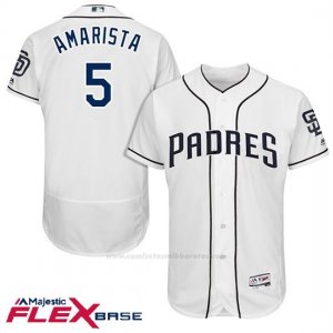 Camiseta Beisbol Hombre San Diego Padres 5 Alexi Amarista Blanco 2017 Flex Base