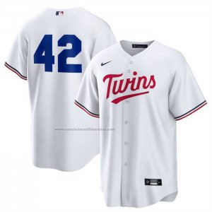 Camiseta Beisbol Hombre Minnesota Twins 2025 Jackie Robinson Day Replica Primera Blanco