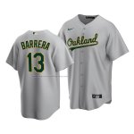 Camiseta Beisbol Hombre Oakland Athletics Luis Barrera Replica Road Gris