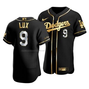 Camiseta Beisbol Hombre Los Angeles Dodgers Gavin Lux Golden Edition Autentico Negro