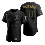Camiseta Beisbol Hombre Chicago White Sox Personalizada Negro 2021 Salute To Service