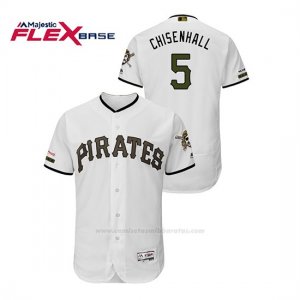 Camiseta Beisbol Hombre Pittsburgh Pirates Lonnie Chisenhall 150th Aniversario Patch Autentico Flex Base Blanco