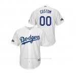 Camiseta Beisbol Hombre Los Angeles Dodgers Personalizada 2019 Postseason Cool Base Blanco