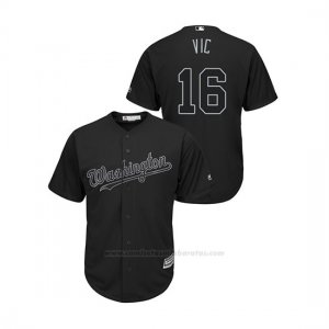 Camiseta Beisbol Hombre Washington Nationals Victor Robles 2019 Players Weekend Replica Negro
