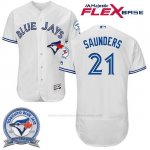 Camiseta Beisbol Hombre Toronto Blue Jays Michael Saunders 21 Blanco Flex Base 40 Aniversario