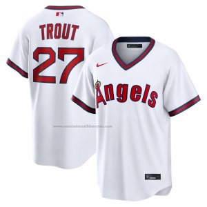 Camiseta Beisbol Hombre Los Angeles Angels Mike Trout Alterno Replica Blanco Camiseta Beisbol Hombre Los Angeles Angels Mike Trout Alterno Replica Blanco