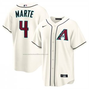 Camiseta Beisbol Hombre Arizona Diamondbacks Ketel Marte Home Replica Crema