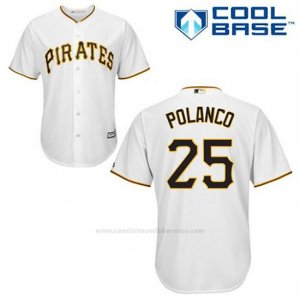 Camiseta Beisbol Hombre Pittsburgh Pirates Gregory Polanco 25 Blanco 1ª Cool Base