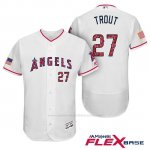 Camiseta Beisbol Hombre Los Angeles Angels 2017 Estrellas y Rayas Mike Trout Blanco Flex Base