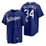 Camiseta Beisbol Hombre Los Angeles Dodgers Fernando Valenzuela 2021 City Connect Replica Azul