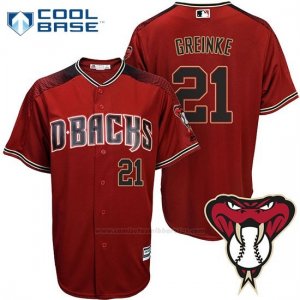 Camiseta Beisbol Hombre Arizona Diamondbacks 21 Zack Greinke Rojo Cool Base