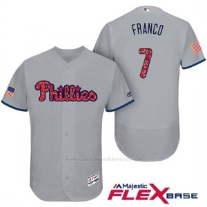 Camiseta Beisbol Hombre Philadelphia Phillies 2017 Estrellas y Rayas Maikel Franco Gris Flex Base