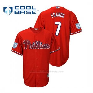Camiseta Beisbol Hombre Philadelphia Phillies Maikel Franco Cool Base Entrenamiento de Primavera 2019 Rojo