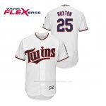 Camiseta Beisbol Hombre Minnesota Twins Byron Buxton 150th Aniversario Patch Flex Base Blanco