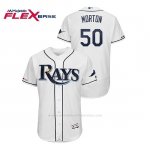Camiseta Beisbol Hombre Tampa Bay Rays Charlie Morton Flex Base Autentico Collezione Blanco