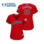 Camiseta Beisbol Mujer Cleveland Indians Edwin Encarnacion 2019 All Star Game Patch Cool Base Rojo
