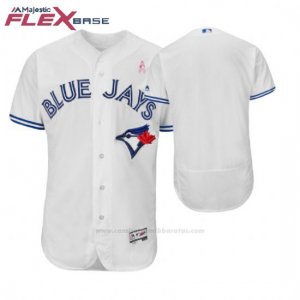 Camiseta Beisbol Hombre Toronto Blue Jays Blanco 2018 Dia de la Madre Flex Base