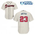 Camiseta Beisbol Hombre Atlanta Braves 23 David Justice Crema Alterno Cool Base