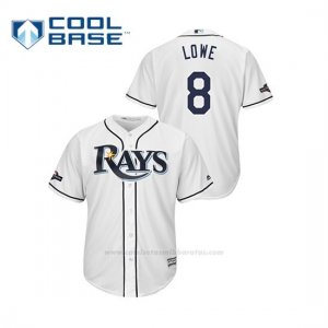 Camiseta Beisbol Hombre Tampa Bay Rays Brandon Lowe 2019 Postseason Cool Base Blanco