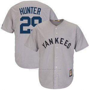 Camiseta Beisbol Hombre New York Yankees Catfish Hunter Gris Cooperstown Coleccion