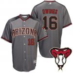 Camiseta Beisbol Hombre Arizona Diamondbacks 16 Chris Owings Gris