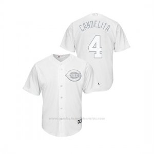 Camiseta Beisbol Hombre Cincinnati Reds Jose Iglesias 2019 Players Weekend Candelita Replica Blanco