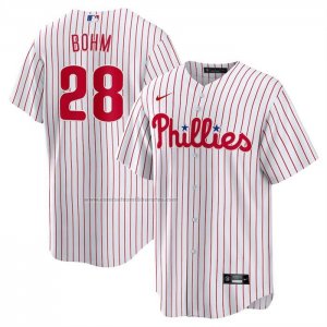 Camiseta Beisbol Hombre Philadelphia Phillies Alec Bohm Primera Replica Blanco