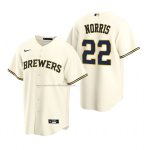 Camiseta Beisbol Hombre Milwaukee Brewers Daniel Norris Replica Primera Crema