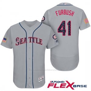 Camiseta Beisbol Hombre Seattle Mariners 2017 Estrellas y Rayas Charlie Furbush Gris Flex Base