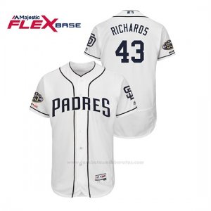 Camiseta Beisbol Hombre San Diego Padres Garrett Richards 150th Aniversario Patch Flex Base Blanco