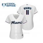 Camiseta Beisbol Mujer Miami Marlins J.t. Realmuto Cool Base Majestic 1ª 2019 Blanco