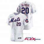 Camiseta Beisbol Hombre New York Mets Pete Alonso Autentico Nike Blanco