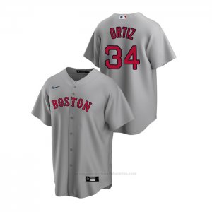 Camiseta Beisbol Hombre Boston Red Sox David Ortiz Replica Road Gris