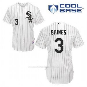 Camiseta Beisbol Hombre Chicago White Sox Harold Baines 3 Blanco 1ª Cool Base