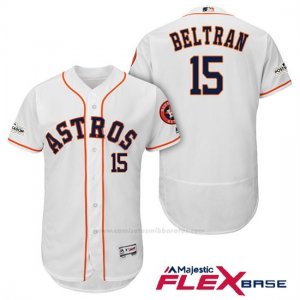 Camiseta Beisbol Hombre Houston Astros 2017 Postemporada Carlos Beltran Blanco Flex Base