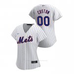Camiseta Beisbol Mujer New York Mets Personalizada 2020 Replica Primera Blanco