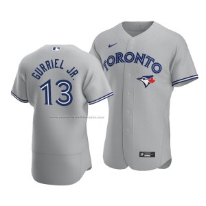 Camiseta Beisbol Hombre Toronto Blue Jays Lourdes Gurriel Jr. Autentico Road Gris