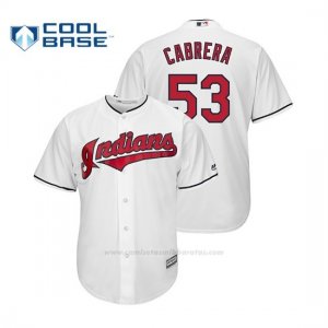 Camiseta Beisbol Hombre Cleveland Indians Melky Cabrera Cool Base Official 1ª Blanco