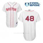 Camiseta Beisbol Hombre Boston Red Sox 48 Pablo Sandoval Blanco Alterno 1ª Cool Base