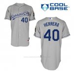 Camiseta Beisbol Hombre Kansas City Royals Kelvin Herrera 40 Gris Cool Base