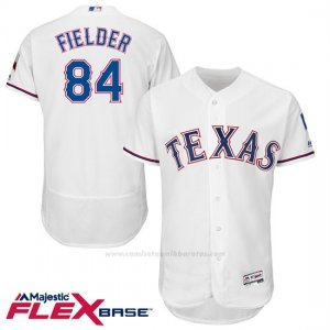 Camiseta Beisbol Hombre Texas Rangers Prince Fielder 84 Blanco Flex Base Autentico Coleccion Jugador