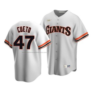 Camiseta Beisbol Hombre San Francisco Giants Johnny Cueto Cooperstown Collection Primera Blanco
