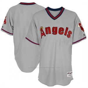 Camiseta Beisbol Hombre Los Angeles Angels Gris 1977 Turn Back The Clock