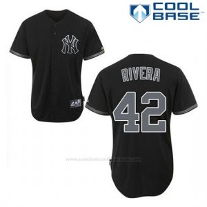 Camiseta Beisbol Hombre New York Yankees Mariano Rivera 42 Negro Fashion Cool Base