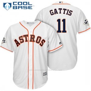 Camiseta Beisbol Hombre Houston Astros 2017 World Series Evan Gattis Blanco Cool Base