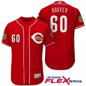 Camiseta Beisbol Hombre Cincinnati Reds 60 J.j. Hoover Scarlet 2017 Entrenamiento de Primavera Flex Base Jugador