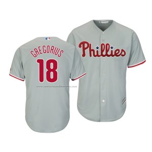 Camiseta Beisbol Hombre Philadelphia Phillies Didi Gregorius Cool Base Segunda Gris