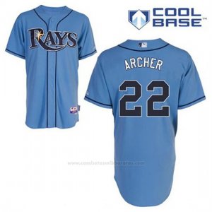 Camiseta Beisbol Hombre Tampa Bay Rays Chris Archer 22 Azul Alterno Cool Base