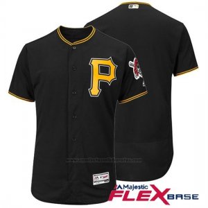 Camiseta Beisbol Hombre Pittsburgh Pirates Flex Base Negro Autentico Coleccion